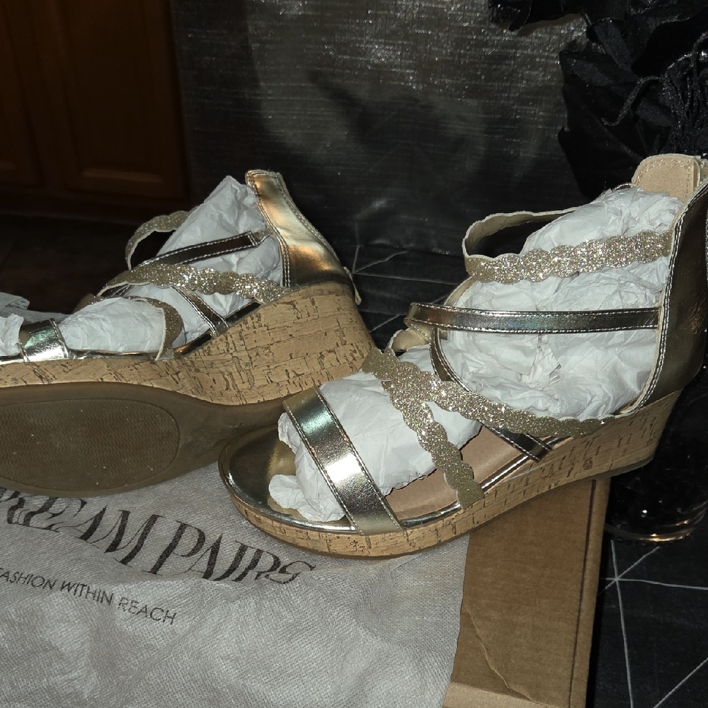 Gold Wedge Sandals
